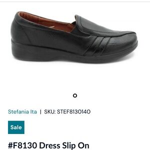Stefania Italia 40 Loafer Shoes Black Leather with Detail Excellent Condition